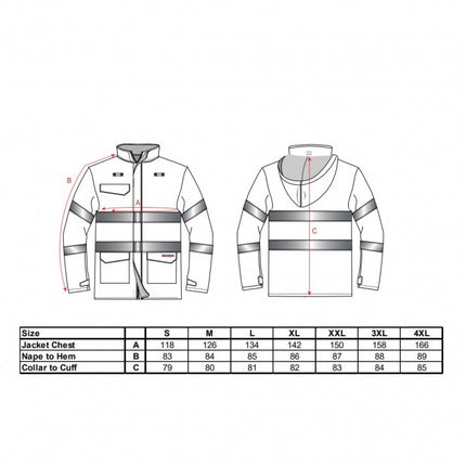Scurta vatuita de iarna ignifuga reflectorizanta Portwest BIZFLAME S770, protectie multipla, antistatica, 98% poliester, 2% fibra de carbon, 250g