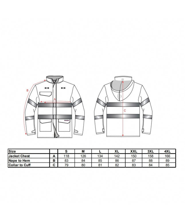 Scurta vatuita de iarna ignifuga reflectorizanta Portwest BIZFLAME S770, protectie multipla, antistatica, 98% poliester, 2% fibra de carbon, 250g