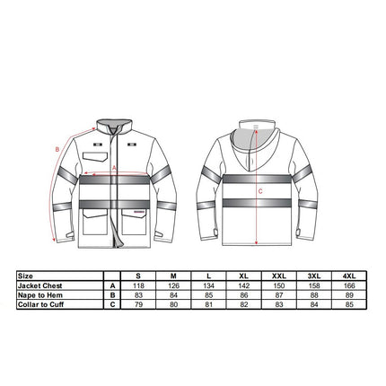 Scurta vatuita de iarna ignifuga reflectorizanta Portwest BIZFLAME S770, protectie multipla, antistatica, 98% poliester, 2% fibra de carbon, 250g