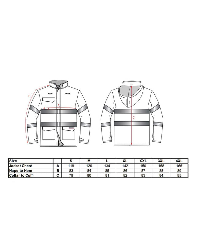 Scurta vatuita de iarna ignifuga reflectorizanta Portwest BIZFLAME S770, protectie multipla, antistatica, 98% poliester, 2% fibra de carbon, 250g