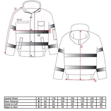 Scurta vatuita de iarna Portwest IONA LITE S434, cu benzi reflectorizante, 100% poliester, 190g
