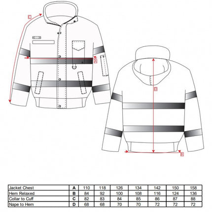 Scurta vatuita de iarna Portwest IONA LITE S434, cu benzi reflectorizante, 100% poliester, 190g