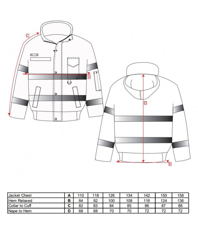 Scurta vatuita de iarna Portwest IONA LITE S434, cu benzi reflectorizante, 100% poliester, 190g