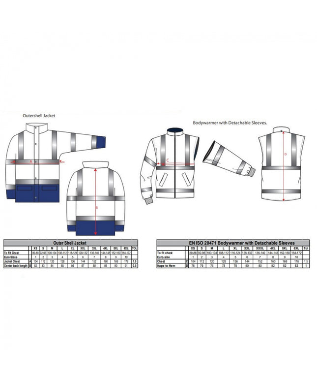Scurta vatuita de iarna reflectorizanta Portwest ESSENTIAL 5in1 S766, 100% poliester, 190 gr/mp