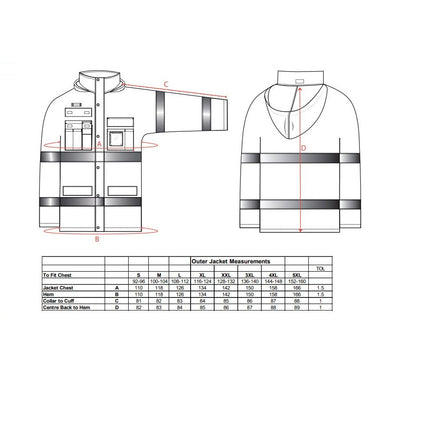 Scurta vatuita de iarna reflectorizanta Portwest HIVIS LITE 3IN1 S162, 100% poliester, 200 gr/mp