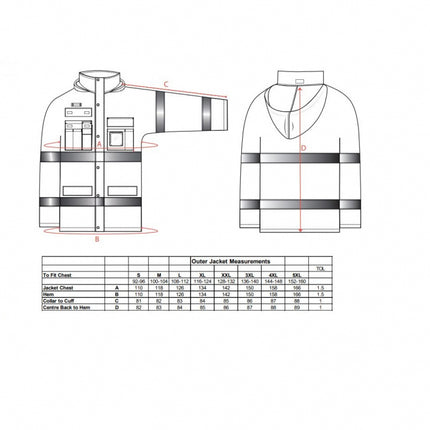 Scurta vatuita de iarna reflectorizanta Portwest HIVIS LITE 3IN1 S162, 100% poliester, 200 gr/mp