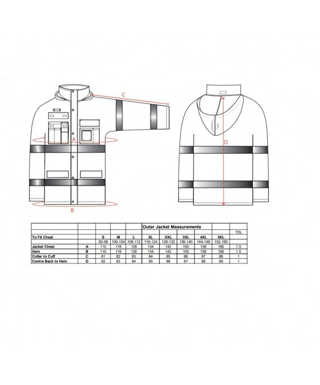 Scurta vatuita de iarna reflectorizanta Portwest HIVIS LITE 3IN1 S162, 100% poliester, 200 gr/mp