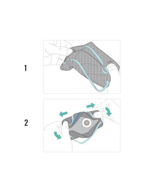 Semimasca de protectie cu supapa FFP2 BLS 829B, pliata