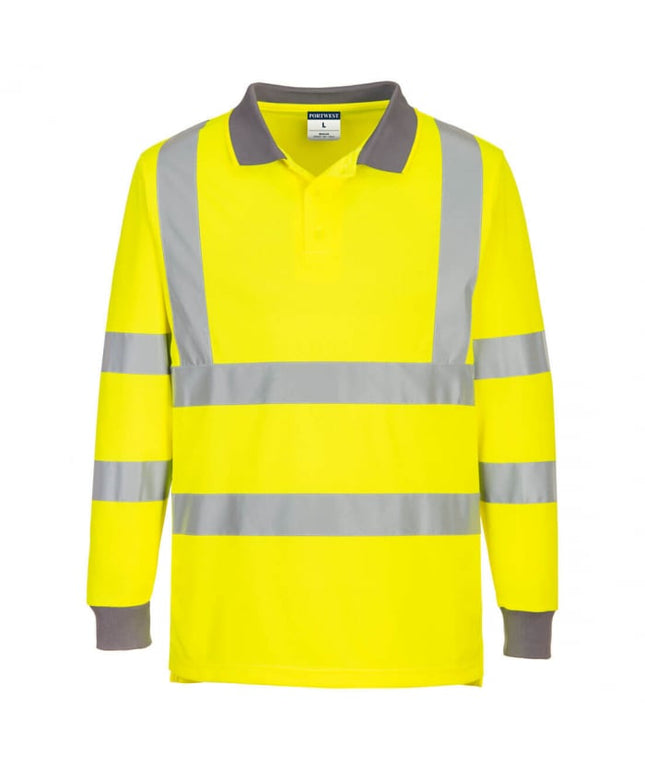 Set 6 buc x Tricou polo cu maneca lunga reflectorizant Portwest EC11, 100% poliester, 175 gr/mp