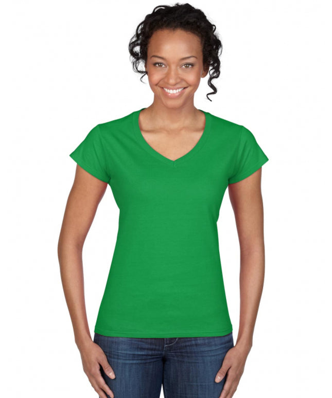 Tricou clasic dama Gildan GIL64V00 V-NECK SOFTSTYLE, 100% bumbac, 153 gr/mp