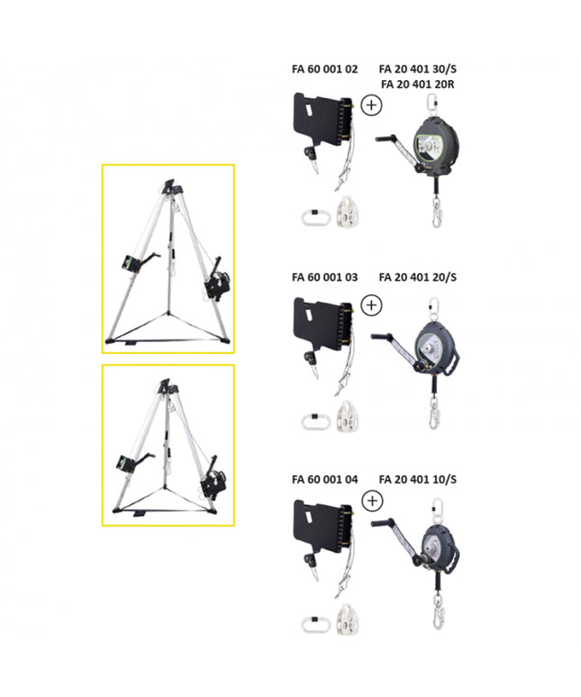 Trepied aluminiu Kratos FA6000100 ATEX, d=1.5m, H=1.15m - 2.15m, 500KG