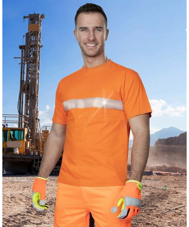 Tricou clasic reflectorizant Adon XAVER, bumbac, 160 gr/mp