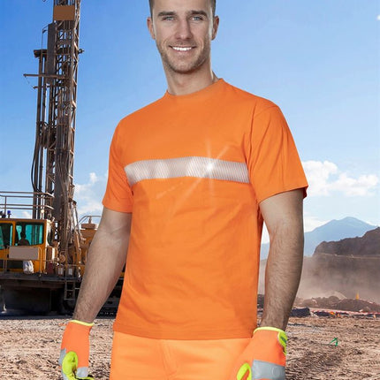 Tricou clasic reflectorizant Adon XAVER, bumbac, 160 gr/mp