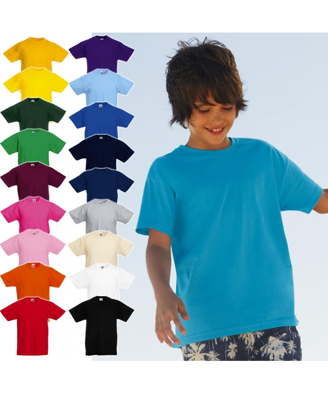 Tricou clasic copii Fruit of the Loom FOL VALUEWEIGHT, 100% bumbac, 165 gr/mp
