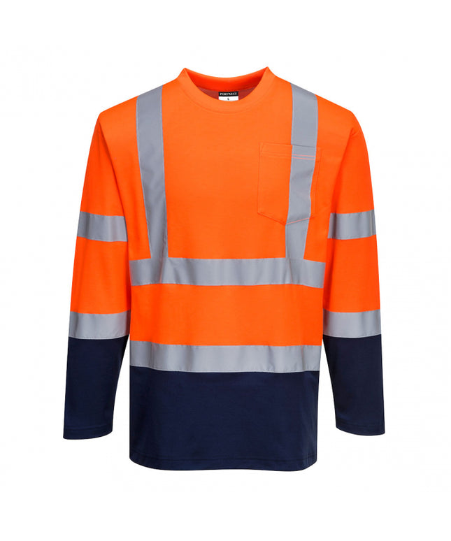 Tricou cu maneca lunga reflectorizant Portwest S280, 55% bumbac, 45% poliester, 175 gr/mp