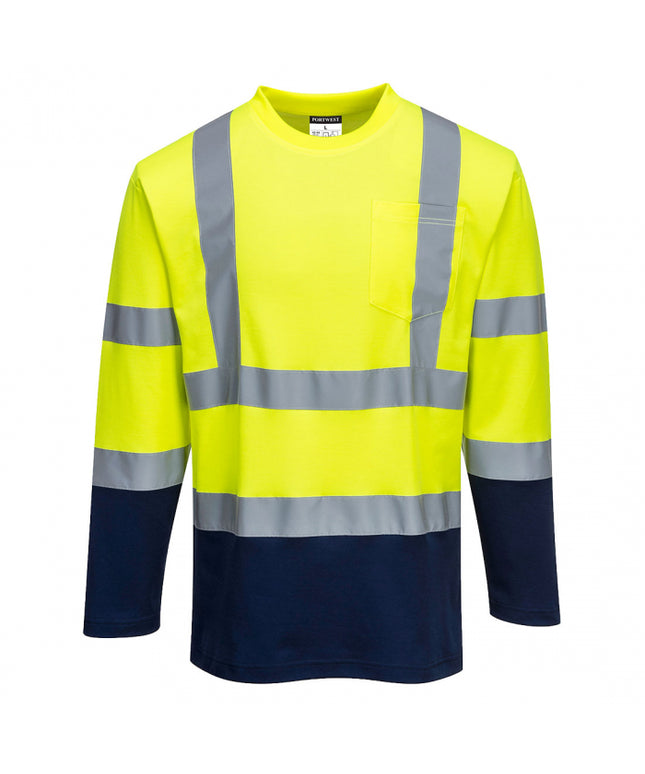 Tricou cu maneca lunga reflectorizant Portwest S280, 55% bumbac, 45% poliester, 175 gr/mp