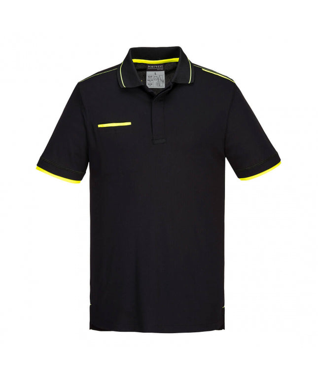 Tricou polo Portwest ECO WX3 S/S T722, 55% vascoza de bambus, 45% tricot din poliester reciclat 210g