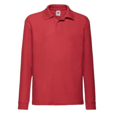 Tricou polo copii cu maneca lunga Fruit of the Loom FOL CLASSIC, 65/35 bumbac, 180 gr/mp