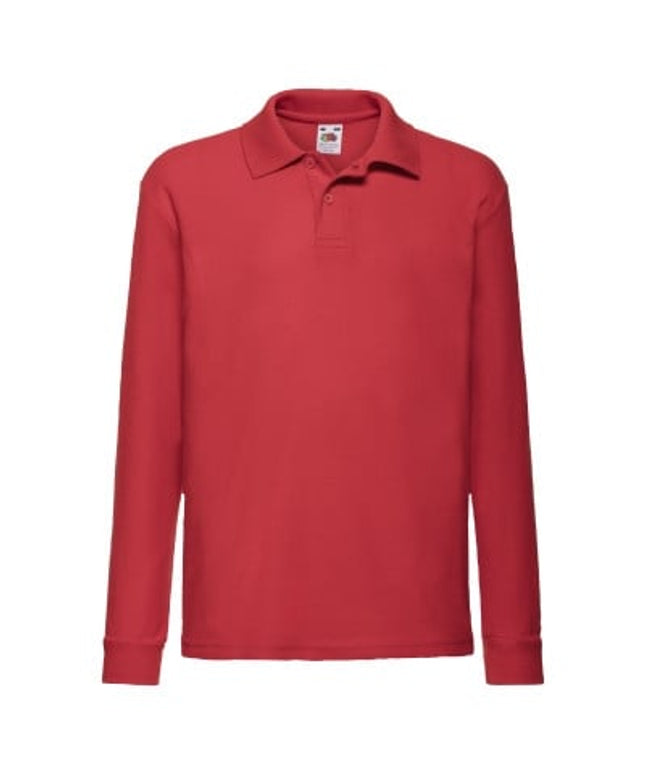 Tricou polo copii cu maneca lunga Fruit of the Loom FOL CLASSIC, 65/35 bumbac, 180 gr/mp