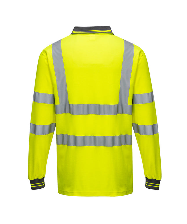 Tricou polo cu maneca lunga reflectorizant Portwest COTTON CONFORT S271, 55% bumbac, 45% poliester, 175 gr/mp