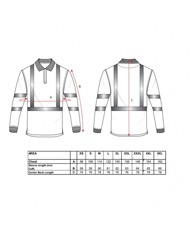 Tricou polo cu maneca lunga antistatic ignifug Portwest HIVIS FR77, 60% modacrilic, 39% bumbac, 1% fibra carbon, 210g