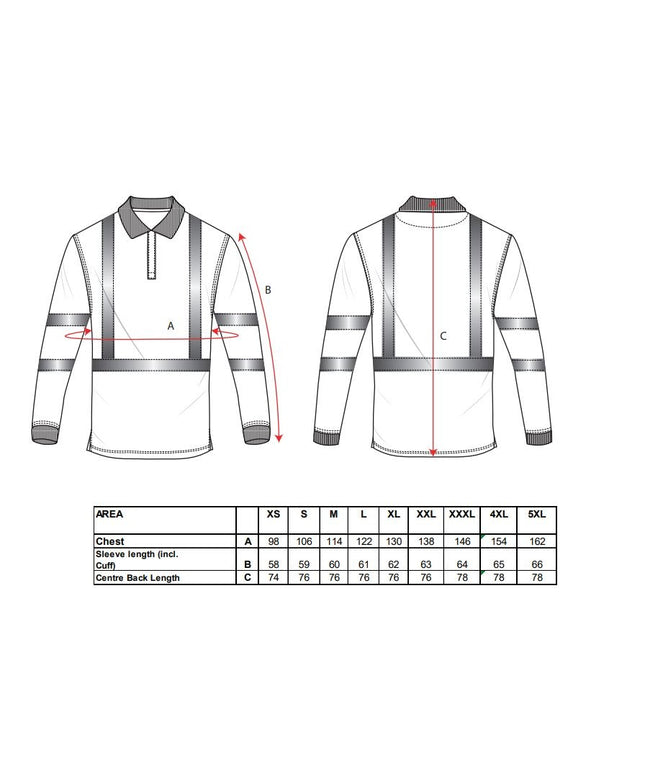 Tricou polo cu maneca lunga antistatic ignifug Portwest HIVIS FR77, 60% modacrilic, 39% bumbac, 1% fibra carbon, 210g