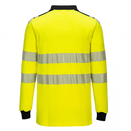 Tricou polo cu maneca lunga ignifug reflectorizant Portwest FR702, 60% modacrilic, 39% bumbac, 1% fibre carbon, 210 gr/mp