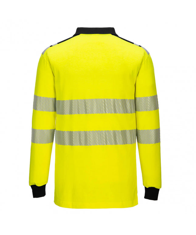 Tricou polo cu maneca lunga ignifug reflectorizant Portwest FR702, 60% modacrilic, 39% bumbac, 1% fibre carbon, 210 gr/mp