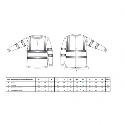 Tricou polo cu maneca lunga reflectorizant Portwest HIVIS S277, 100% poliester, 175 gr/mp