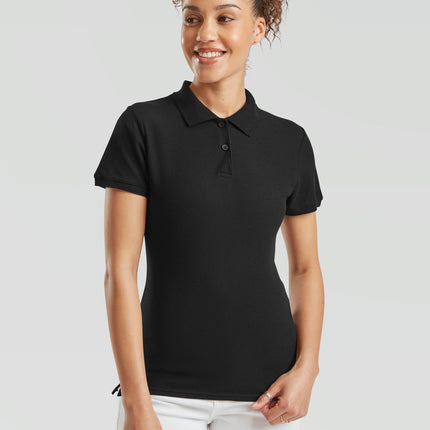 Tricou polo dama Fruit of the Loom FOL PREMIUM, 100% bumbac, 180 gr/mp