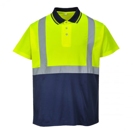Tricou polo reflectorizant Portwest S479, bicolor, 100% poliester, 175 gr/mp