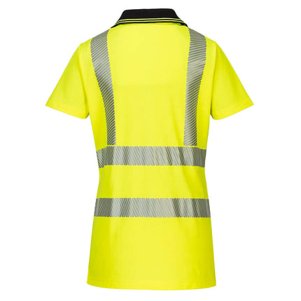 Tricou polo dama reflectorizant Portwest PRO LW72, 55% bumbac, 45% poliester, 175 gr/mp