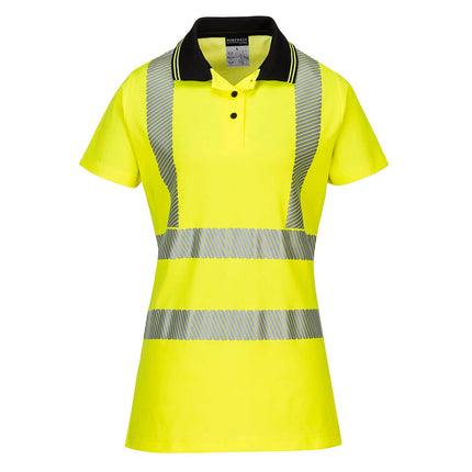 Tricou polo dama reflectorizant Portwest PRO LW72, 55% bumbac, 45% poliester, 175 gr/mp