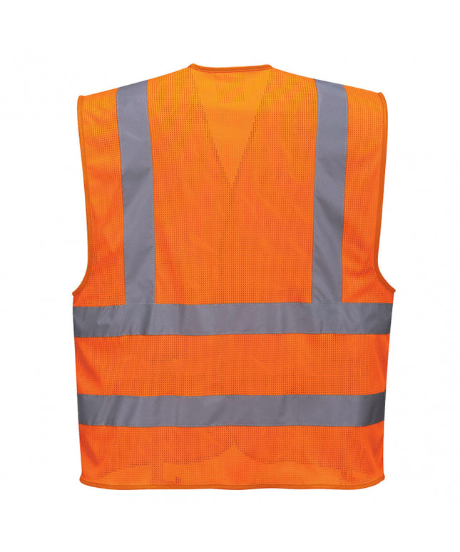 Vesta reflectorizanta tip plasa Portwest C370, 100% poliester, 150 gr/mp