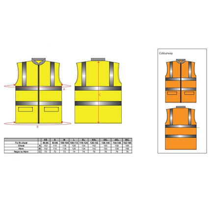 Vesta reflectorizanta vatuita de iarna Portwest HIVIS S469, reversibila, 100% poliester, 190 gr/mp