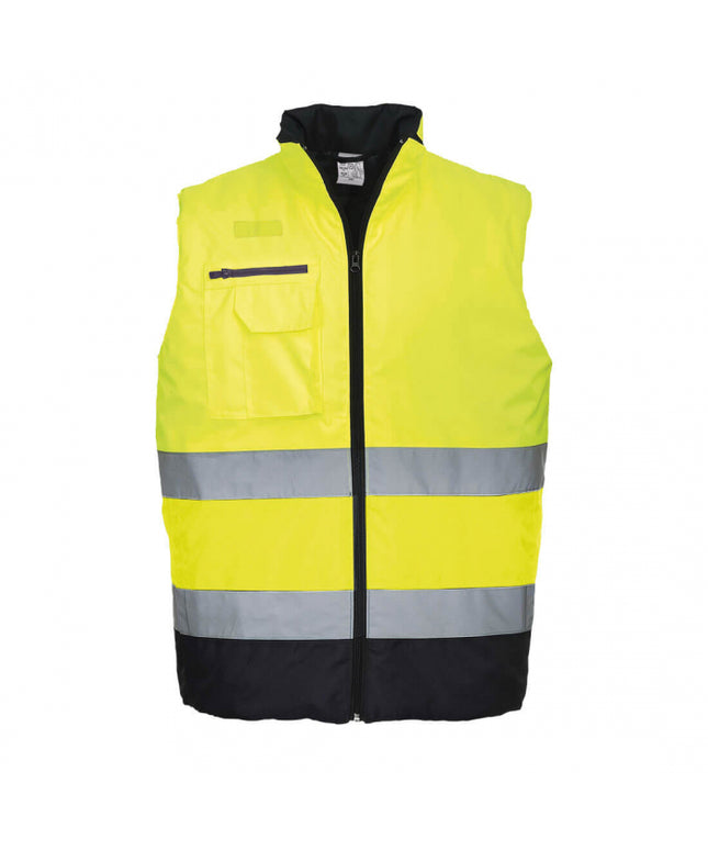 Vesta vatuita de iarna reflectorizanta Portwest HIVIS TWO-TONE S267, 100% poliester, 60gr/mp