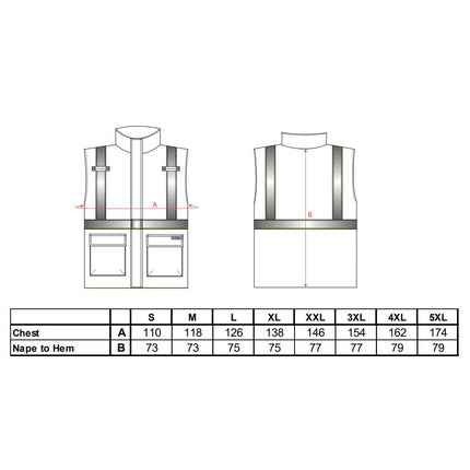 Vesta vatuita de iarna reflectorizanta ignifuga Portwest BIZFLAME RAIN HIVIS S776, antistatica, 98% poliester, 2% fibra de carbon, 250g