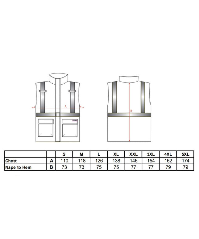 Vesta vatuita de iarna reflectorizanta ignifuga Portwest BIZFLAME RAIN HIVIS S776, antistatica, 98% poliester, 2% fibra de carbon, 250g