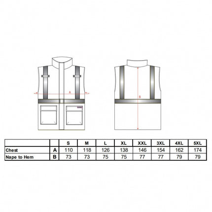 Vesta vatuita de iarna reflectorizanta ignifuga Portwest BIZFLAME RAIN HIVIS S776, antistatica, 98% poliester, 2% fibra de carbon, 250g