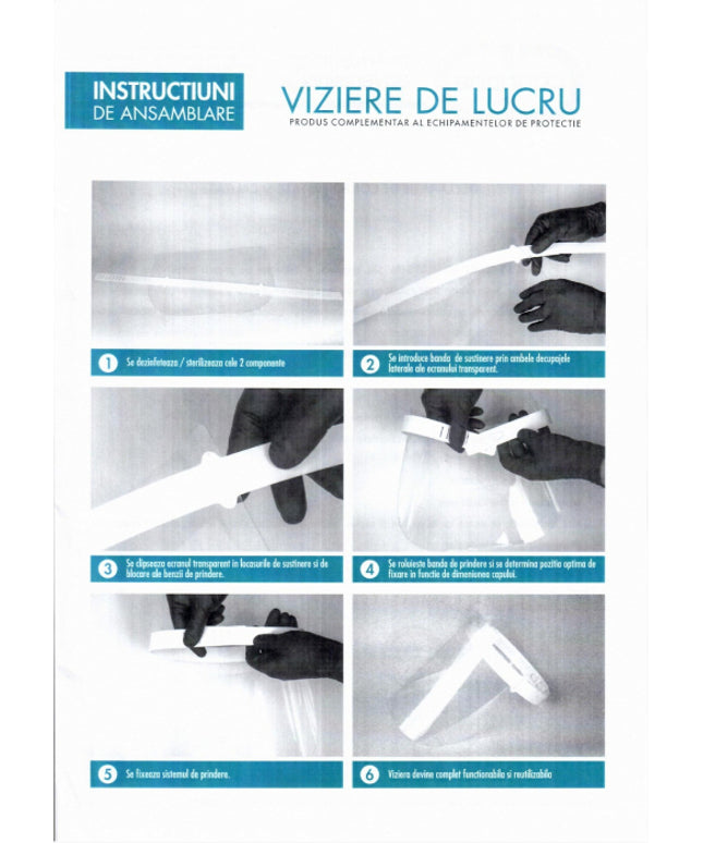 Viziera de protectie VIZIO ergonomica, dezinfectabila