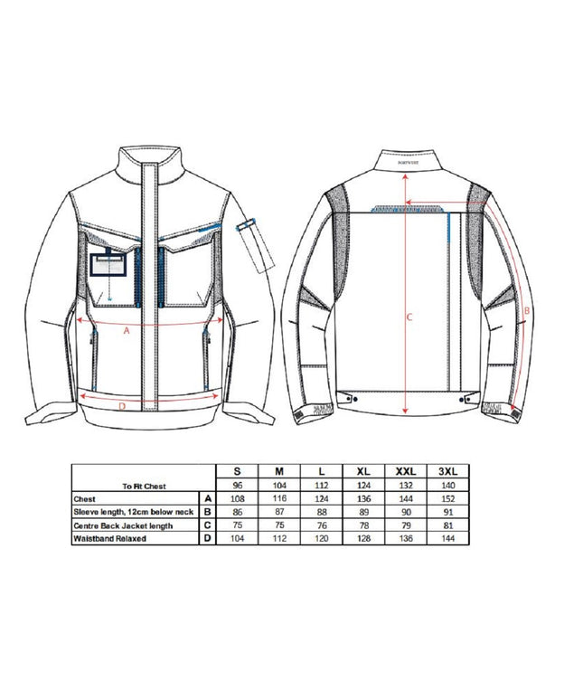 Jacheta de lucru Portwest WORK WX3 T703, 65% poliester, 35% bumbac, 280g