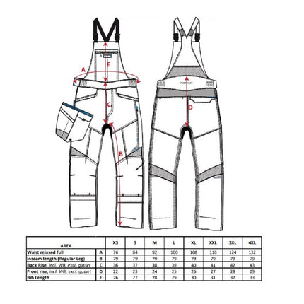 Pantaloni salopeta cu pieptar Portwest T704 WX3, 65% poliester, 35% bumbac, 280g