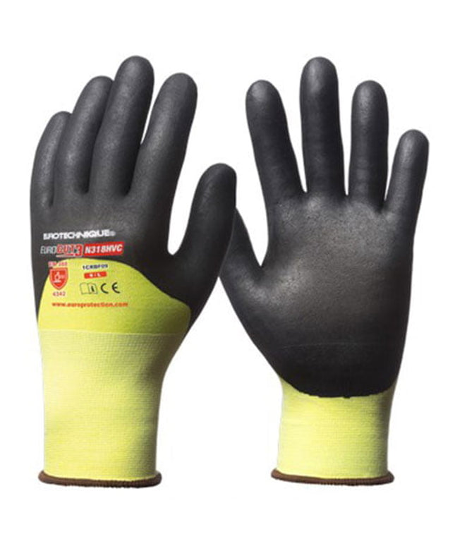Manusi antitatiere nivel 3 , imersate 3/4 nitril, HI-VIZ - 8