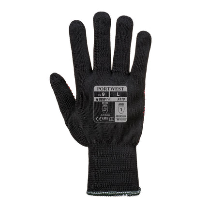 Manusi de protectie textile Portwest A110 POLKA DOT, cu aplicatii PVC anti alunecare