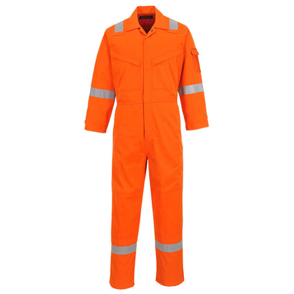 Combinezon ignifugat cu benzi reflectorizante Portwest AF73 ARAFLAME, 93% meta-aramid, 5% para-aramid, 2% fibra de carbon, 150 gr/mp