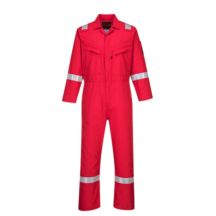 Combinezon ignifugat cu benzi reflectorizante Portwest AF73 ARAFLAME, 93% meta-aramid, 5% para-aramid, 2% fibra de carbon, 150 gr/mp