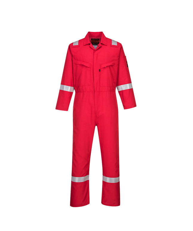 Combinezon ignifugat cu benzi reflectorizante Portwest AF73 ARAFLAME, 93% meta-aramid, 5% para-aramid, 2% fibra de carbon, 150 gr/mp