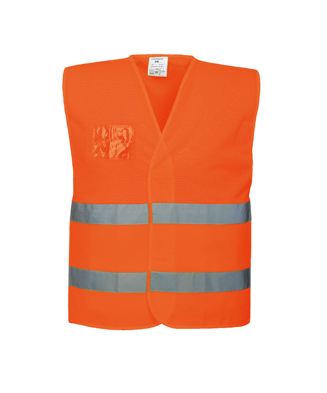 Hi-Vis Half Mesh Two Band Vest