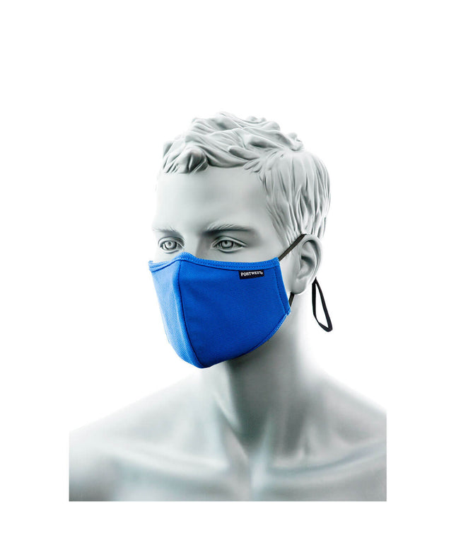 Semimasca faciala din tesatura anti-microbiana cu 2 straturi Portwest CV34, cu banda pentru nas