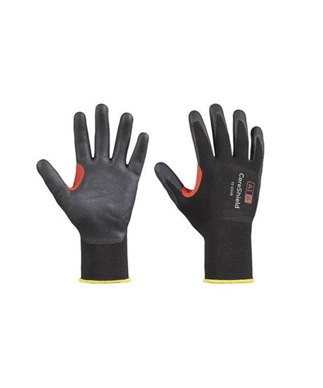 Manusi de protectie cu imersie spuma nitril pe palma,CoreShield, culoare neagra - 8